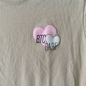 BTC (Bitcoin) Babe Tan T-Shirt. Small